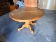 Free delivery used Oak Pedestal Table - Photo 4