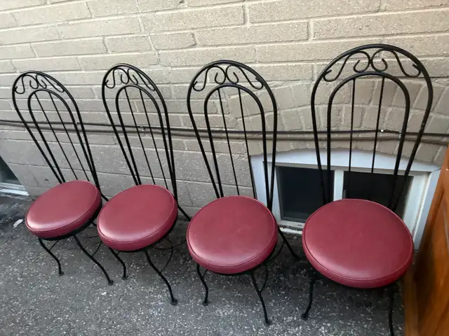 Free delivery used Set of 4 Red Bistro Chairs