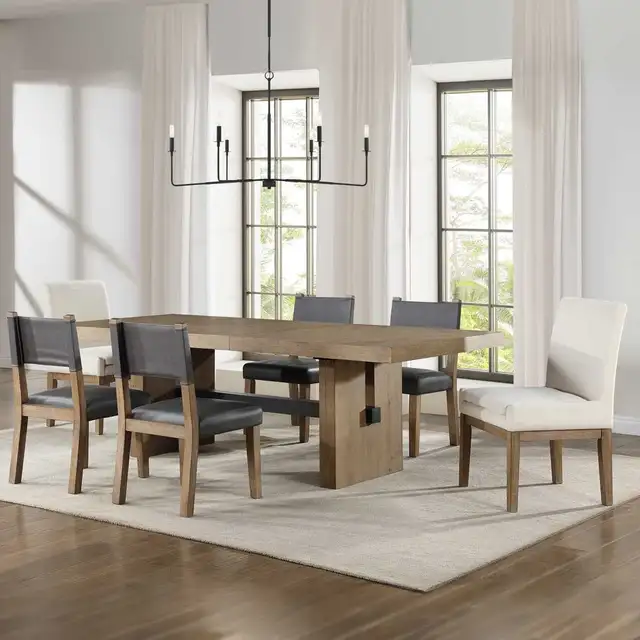 Rickye 6 - Person Trestle Dining Set