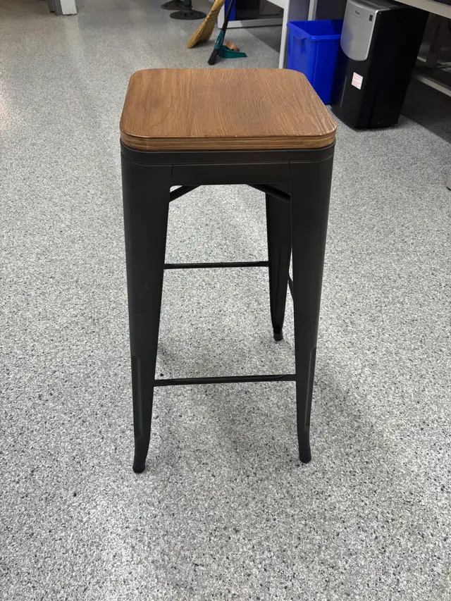 Industrial Wood & Metal Bar Stools – 12 Available