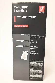 Zwilling Self Sharpening Block Set 4pc Four star Brand New - Photo 3