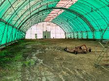 Heavy-Duty Used Cover-All Barn / Fabric Shelter – 75' x 150'