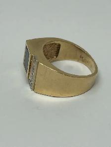 10k Men’s Onyx Diamond Ring - Photo 7