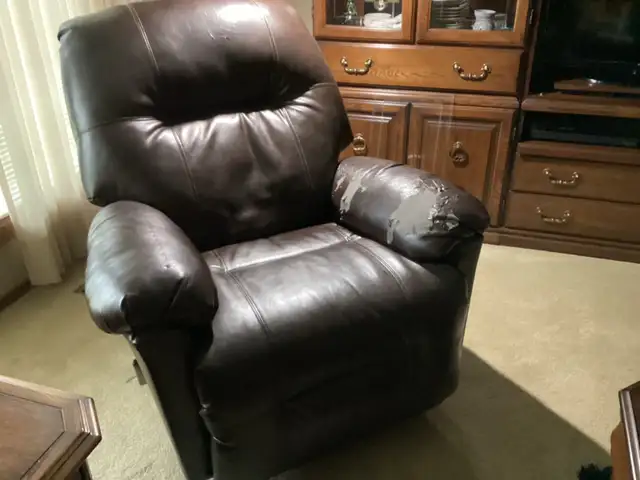 PU Leather  Brown Recliner