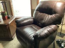 PU Leather  Brown Recliner - Photo 2