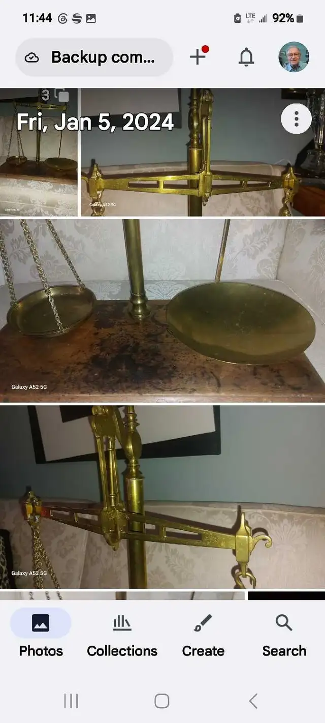 Antique brass balance scales