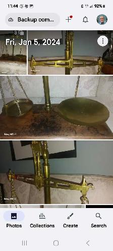 Antique brass balance scales