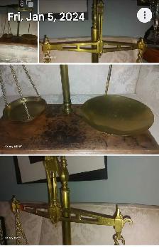 Antique brass balance scales - Photo 2