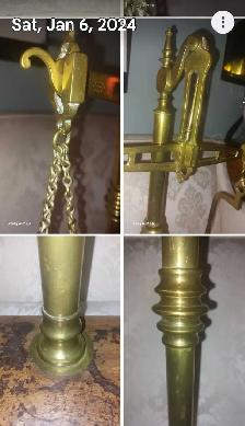 Antique brass balance scales - Photo 3