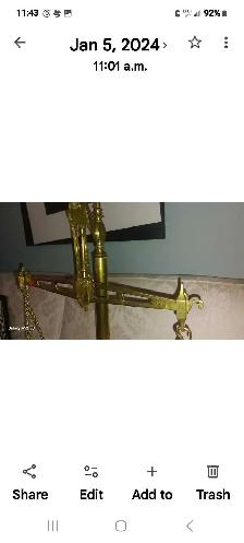 Antique brass balance scales - Photo 4