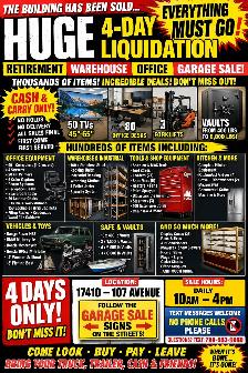 Giant warehouse / shop  sale lots of free stuff 17410-107