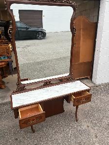 Free delivery used Antique Vanity Table with Mirror