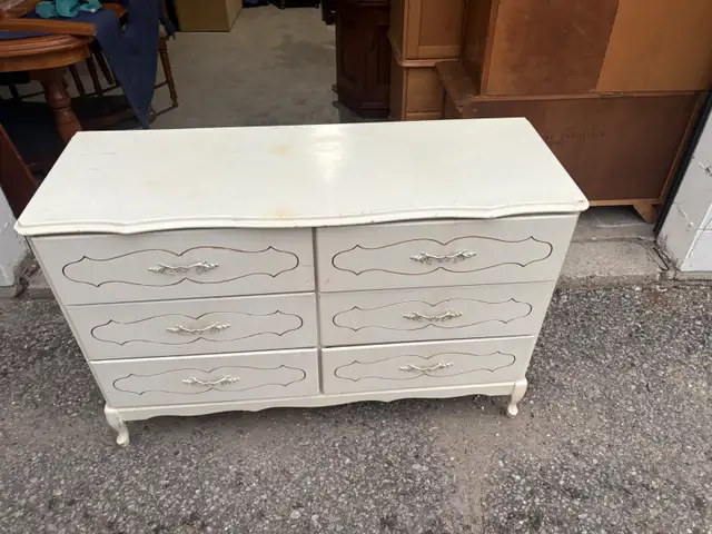 Free delivery used Cream French Provincial 6-Drawer Dresser