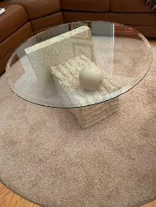 STONE & GLASS COFFE AND END TABLE SET - Photo 2
