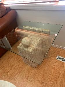 STONE & GLASS COFFE AND END TABLE SET - Photo 4