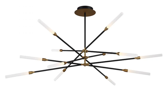 WAC LIGHTING DWELED PD-55912-BK/AB HOUDINI CHANDELIER, 12-LIGHTS