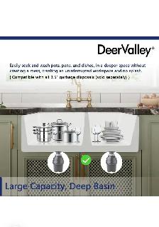DEERVALLEY DV-1K705 FARMHOUSE KITCHEN  SINK 33-INCH DOUBLE BOWL - Photo 5