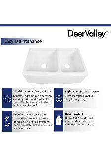 DEERVALLEY DV-1K705 FARMHOUSE KITCHEN  SINK 33-INCH DOUBLE BOWL - Photo 7