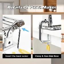 Manual Pasta Maker, 7 Adjustable Settings, 2 in 1 Dual Roles NEW - Photo 7