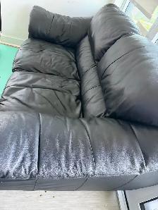 Black Leather Couch - Photo 4