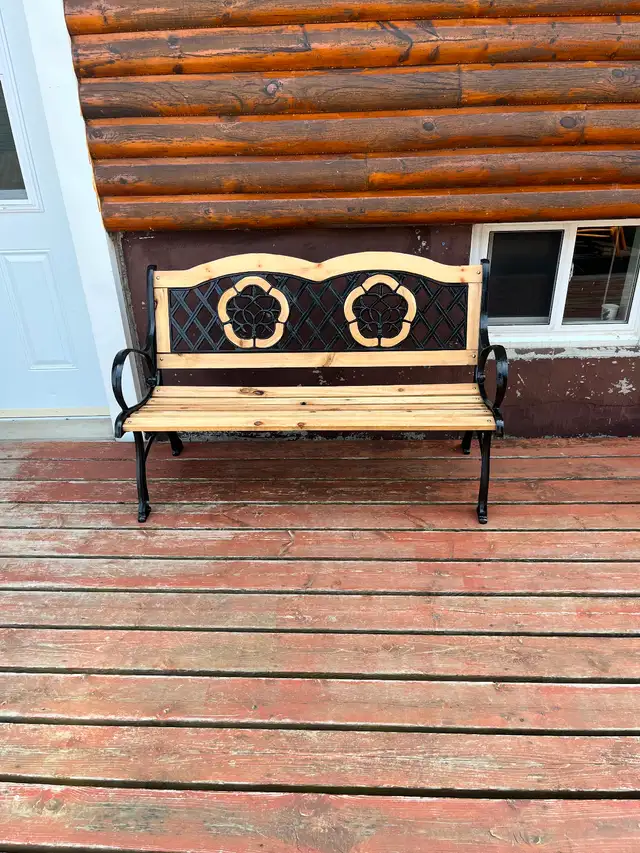 Cast/cedar bench