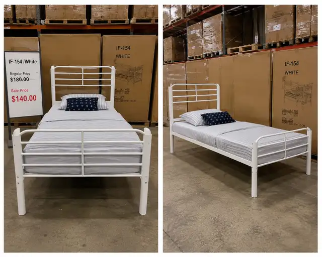 IF-154 White Metal Bed Frame