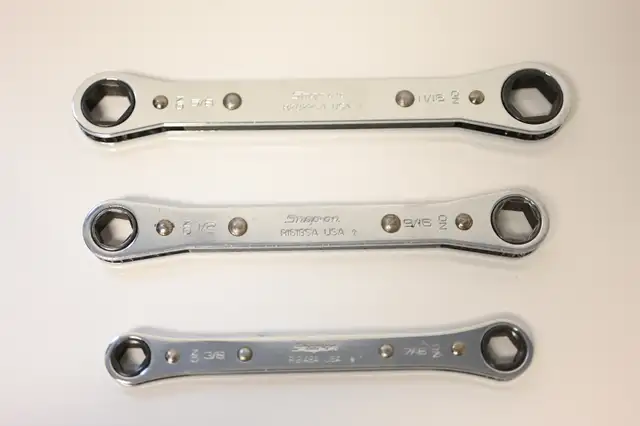 Snap On Double Head Ratcheting Box Wrenches 3pc set