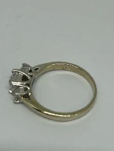 14k  Three-Stone Princess-Cut Diamond Ring - Photo 5