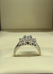 14k  Three-Stone Princess-Cut Diamond Ring - Photo 9