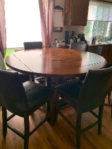 Table and chairs counter height