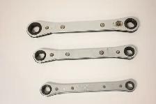 Snap-On 3 Piece Double Box End Ratcheting Wrench Set Used Good - Photo 2