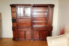 Classic Glass Display Cabinet  - Leather Couch and desk