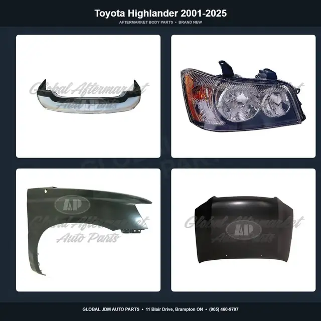 Toyota Highlander 2001-2025 Fender Bumper Absorber Hood