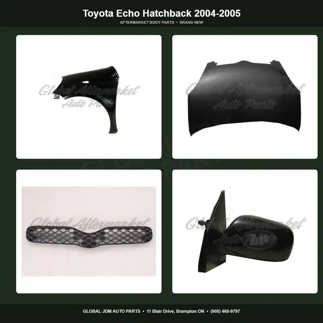 Toyota Echo Hatchback 2004-2005 Hood Grille Fender Mirror