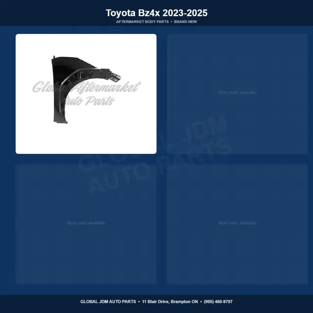 Toyota Bz4x 2023-2025 Hood Fender Bumper Aftermarket Grille