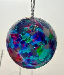 Hand-Blown Glass Ornament Ball (w Multicolored Abstract Pattern) - Photo 4