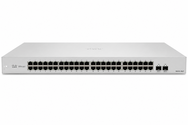 New Cisco Meraki MS220-48LP 48-Port Gigabit PoE  Cloud Switch