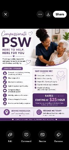 psw/caregiver available for elders