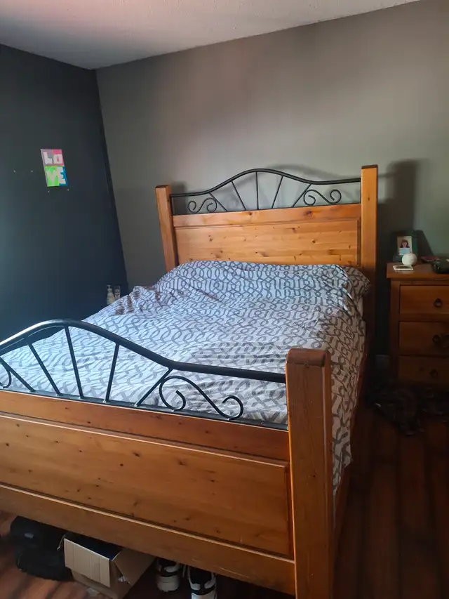 Solid wood Queen size bed