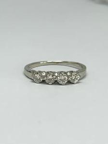 14k  White gold Four-Stone Diamond Ring