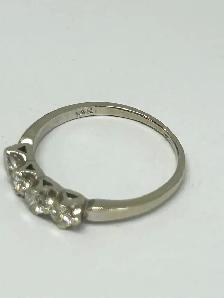 14k  White gold Four-Stone Diamond Ring - Photo 8