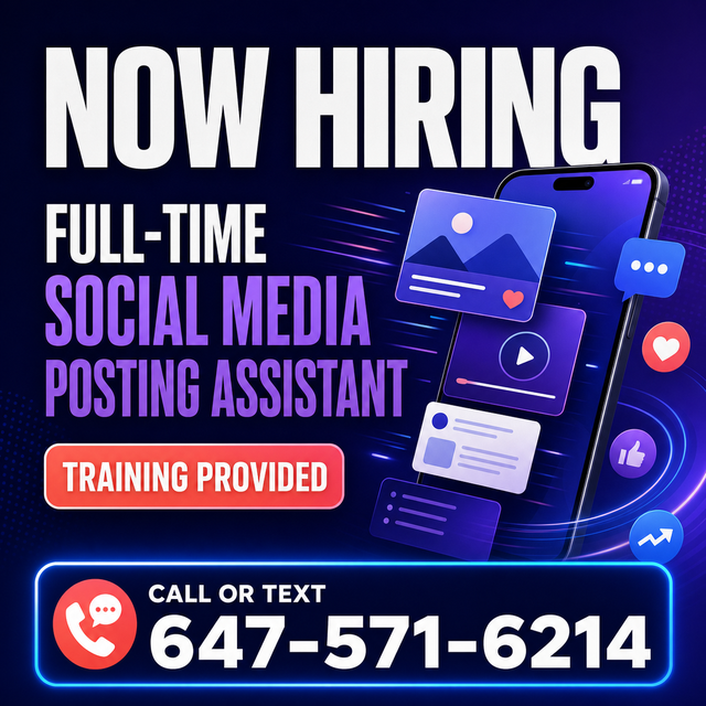 Full-Time Social Media Posting Assistant - Start ASAP