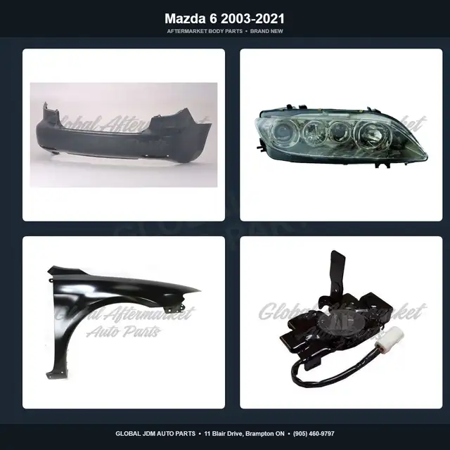 Mazda 6 2003-2021 Fender Grille Bumper Absorber Hood Mirror