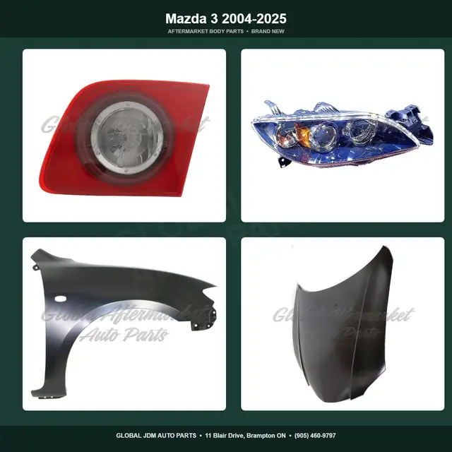 Mazda 3 2004-2025 Bumper Grille Fender Absorber Hood Mirror