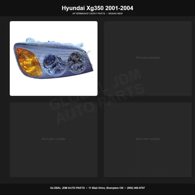 Hyundai Xg350 2001-2004 Aftermarket Bumper Fender Hood