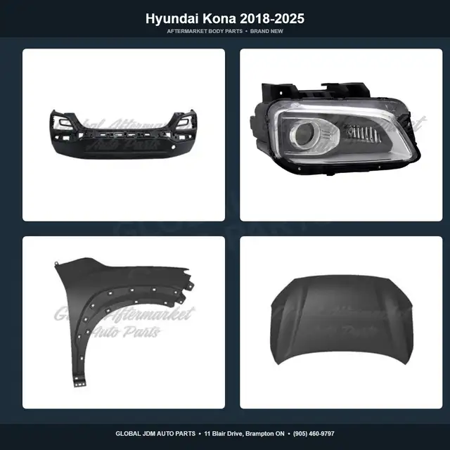 Hyundai Kona 2018-2025 Grille Fender Bumper Absorber Mirror