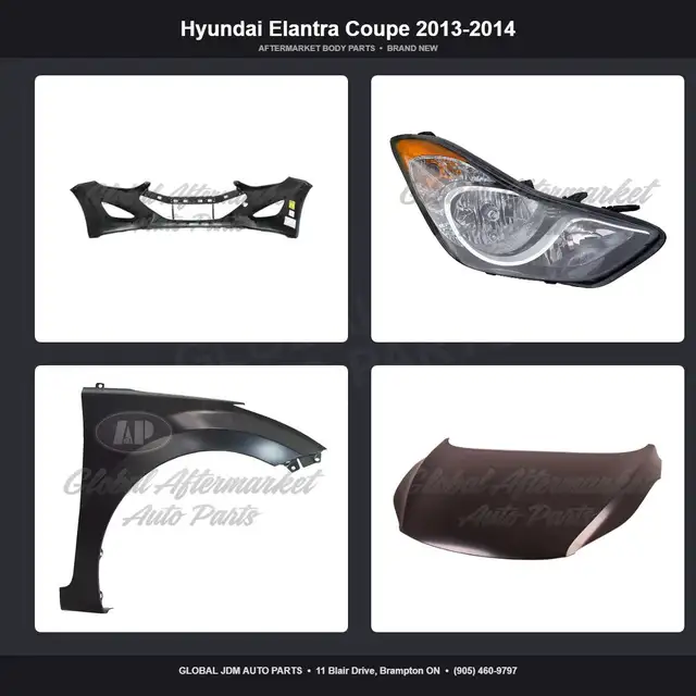 Hyundai Elantra Coupe 2013-2014 Hood Fender Bumper Grille