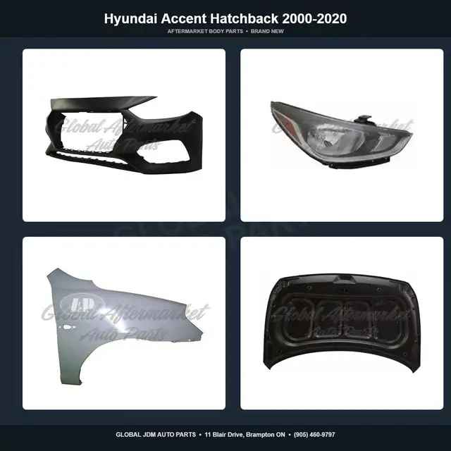 Hyundai Accent Hatchback 2000-2020 Hood Grille Fender Mirror