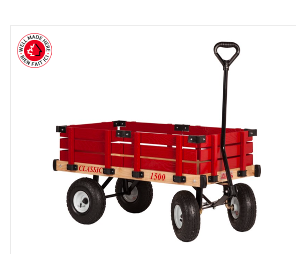 Top line childrens wooden wagons with pneumatic tires