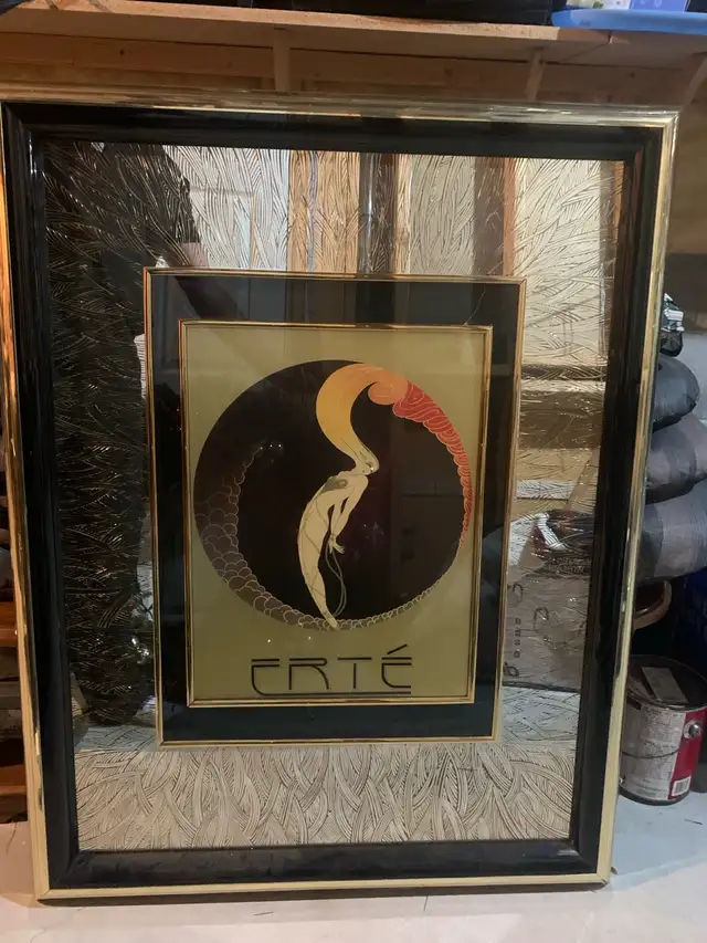 Vintage Erte "L’ Amour" mirror art 45’x35’
